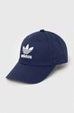 Памучна шапка с козирка adidas Originals памук син IL4843