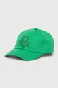 πράσινο Βαμβακερό καπέλο του μπέιζμπολ United Colors of Benetton Unisex