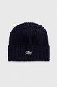 Вълнена шапка Lacoste вълна тъмносин RB0001