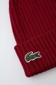 Μάλλινο σκουφί Lacoste RB0001 μπορντό AW24