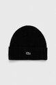 Вълнена шапка Lacoste щампа черен RB0001