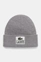 Lacoste czapka wełniana wełna szary RB1783