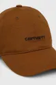 Carhartt WIP czapka z daszkiem bawełniana Canvas Script Cap brązowy