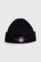 Шапка з домішкою вовни Gant з додаванням вовни чорний 9910029