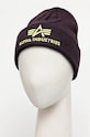 Akcesoria Alpha Industries czapka 168910.03 fioletowy