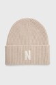 Norse Projects wool beanie Merino Lambswool Rib N Logo Beanie wool beige N95.0953.2064