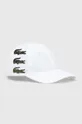 biały Lacoste czapka z daszkiem bawełniana Unisex
