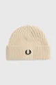 Fred Perry cotton beanie beige
