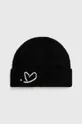 czarny Ader Error czapka wełniana Twinkkle Heart Logo Beanie Unisex