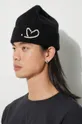 czarny Ader Error czapka wełniana Twinkkle Heart Logo Beanie