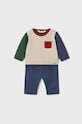 Mayoral Newborn komplet bawełniany niemowlęcy bawełna granatowy 2521.1L.Newborn.9BYX