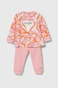 Guess komplet niemowlęcy nadruk różowy A3YG07.KA6R3.9BYX