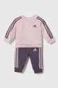 różowy adidas dres niemowlęcy I 3S JOG Dziewczęcy