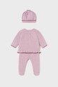 Mayoral Newborn komplet bawełniany niemowlęcy Gift box 2504.2C.Newborn.9BYX fioletowy AW23
