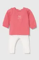 ružová Detská bavlnená súprava United Colors of Benetton Dievčenský