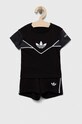 adidas Originals trening din bumbac pentru bebelusi bumbac negru IL2474