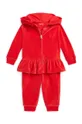 czerwony Polo Ralph Lauren dres niemowlęcy Dziewczęcy
