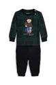 чёрный Хлопковый костюм для младенцев Polo Ralph Lauren Для мальчиков