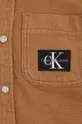 καφέ Παιδικό βαμβακερό πουκάμισο Calvin Klein Jeans