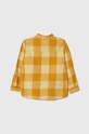 Παιδικό βαμβακερό πουκάμισο United Colors of Benetton 5LQHGQ014.P.SEASONAL κίτρινο AW23