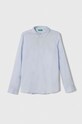 Παιδικό πουκάμισο United Colors of Benetton με ελαστάν μπλε 5AWRCQ01M.G.SEASONAL