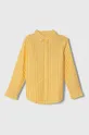 κίτρινο Παιδικό βαμβακερό πουκάμισο United Colors of Benetton Για αγόρια