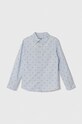 Παιδικό βαμβακερό πουκάμισο United Colors of Benetton casual μπλε 5JZ0CQ01N.G.SEASONAL