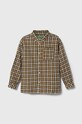 Παιδικό βαμβακερό πουκάμισο United Colors of Benetton casual κίτρινο 5X5VCQ021.G.SEASONAL