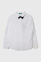 United Colors of Benetton koszula bawełniana dziecięca bawełna biały 59UXCQ02H.G.SEASONAL