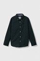 Pepe Jeans camasa de bumbac pentru copii lung verde PB302472