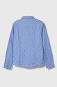 Детская хлопковая рубашка Emporio Armani 6R4C86.1NVYZ голубой AW23