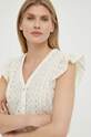 Бавовняна сорочка Bruuns Bazaar Myrtle Kamille BBW3380 бежевий