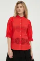 Bavlnená košeľa Bruuns Bazaar červená