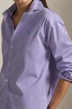 Βαμβακερό πουκάμισο Polo Ralph Lauren μωβ 211910743