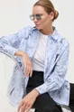 μπλε Βαμβακερό πουκάμισο Karl Lagerfeld Γυναικεία