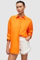 AllSaints camasa din bumbac Sasha lung portocaliu WH027Y