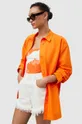 Хлопковая рубашка AllSaints Sasha оранжевый