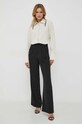 Πουκάμισο Sisley 52AELQ05L.0L8 μπεζ AW23