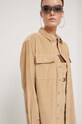 Βαμβακερό πουκάμισο Tommy Jeans μπεζ DW0DW16920