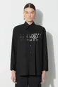 Βαμβακερό πουκάμισο MM6 Maison Margiela Long-Sleeved Shirt μαύρο