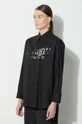 čierna Bavlnená košeľa MM6 Maison Margiela Long-Sleeved Shirt