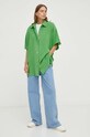 Βαμβακερό πουκάμισο American Vintage OYO06BE23 πράσινο AW23