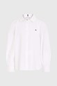 Detská bavlnená košeľa Tommy Hilfiger KG0KG07414.74.122.9BYX biela AW23