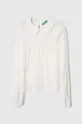 biały United Colors of Benetton bluzka dziecięca Dziewczęcy