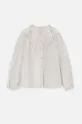 biela Detská bavlnená košeľa Coccodrillo Dievčenský