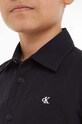 Παιδικό βαμβακερό πουκάμισο Calvin Klein Jeans IB0IB01826.9BYX μαύρο