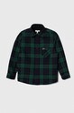 Dětská košile Lacoste kárový zelená CJ1208