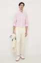 Βαμβακερό πουκάμισο Tommy Hilfiger ροζ