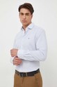 Βαμβακερό πουκάμισο Tommy Hilfiger μακρύ μπλε MW0MW32386