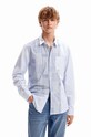 Pamučna košulja Desigual 23WMCW35 MAN WOVEN SHIRT LONG SLEEVE večernje plava 23WMCW35